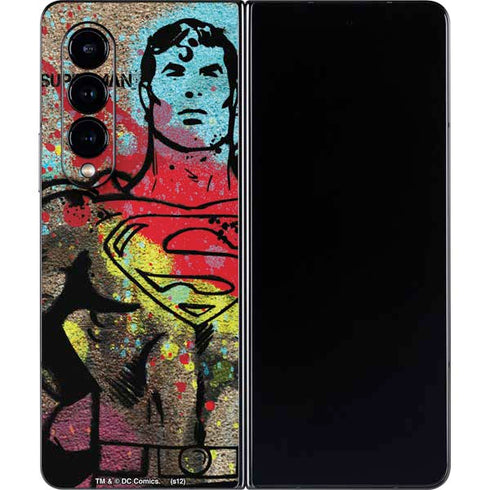 DC Comics Superman Color Splatter Galaxy Z Fold4 5G Skin